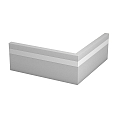Zubeh�r f�r Aluminium-Sockelleiste PFG400 - Eckverbinder, au�en, 25 x 1.3 x 8cm, Silber