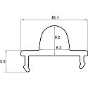 Rutec Projekt accessories profile cover LENS 60� - PFH405/8 / PFH415/8 / PFH425 / PFH435 / PFH455 - 2M symmetrical, with lens optics