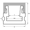 Rutec Projekt U-Profil MUP8/8 Mini, f�r Strip bis 0.5cm Breite, Aluminium eloxiert, 200cm