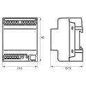 Rutec Projekt KNX Aktor f�r 12-24V VARDAflex, Reiheneinbau, 1-farbig/mehrfarbig, 240-480W, 4x1 Kanal (je 5A), 4 Adressen, spannungkonstant