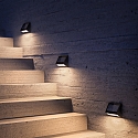 SIGOR LED Akku-Solarleuchte ECOSTEP WALL Wandleuchte, 2,2W, 3000K, 200lm, IP65 mit Tageslichtsensor, graphitgrau 