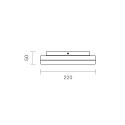 SIGOR LED Deckenleuchte SQUARE, 21 x 21 x 5cm, IP44, 15W 3000K 1600lm 110�, Silber