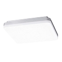 LED Ceiling luminaire SQUARE, 26 x 26 x 4.3cm, with motion detector, IP20, 18W 4000K 1150lm, white matt / silver