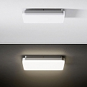 SIGOR LED Deckenleuchte SQUARE, 26 x 26 x 4.3cm, mit Bewegungssensor, IP20, 18W 4000K 2100lm 110�, Silber