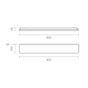 SIGOR LED Aufbauleuchte PLANK, 900mm, 120�, 32/34W, 3000/4000K, 2700/3500lm, IP54, dimmbar, silber