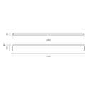 SIGOR LED Aufbauleuchte PLANK, 1500mm, 120�, 50/40/30W, 3000/4000K, 5800/4500lm, IP54, dimmbar, silber