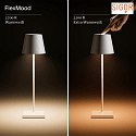 SIGOR LED battery table lamp NUINDIE round, dimmable, IP54, snow white, powder coated