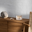 SIGOR battery table lamp NUTALIS 10X10CM cube shape, CCT Switch, with touch dimmer, with charger IP54, dune beige dimmable