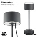 SIGOR battery table lamp VELUNA IP44, night black dimmable