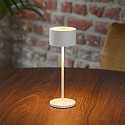 SIGOR LED-Akku-Tischleuchte VELUNA, mit Kontakt-Ladestation + USB-C, IP44, 1W 2200K/2700K (FlexMood), dimmbar, schneewei�