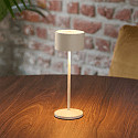 SIGOR LED-Akku-Tischleuchte VELUNA, mit Kontakt-Ladestation + USB-C, IP44, 1W 2200K/2700K (FlexMood), dimmbar, d�nenbeige