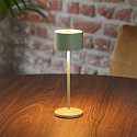 SIGOR LED-Akku-Tischleuchte VELUNA, mit Kontakt-Ladestation + USB-C, IP44, 1W 2200K/2700K (FlexMood), dimmbar, salbeigr�n