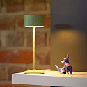 SIGOR LED-Akku-Tischleuchte VELUNA, mit Kontakt-Ladestation + USB-C, IP44, 1W 2200K/2700K (FlexMood), dimmbar, salbeigr�n