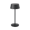 battery table lamp FACETTA IP44, night black dimmable
