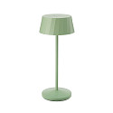 LED-Akku-Tischleuchte FACETTA, mit Kontakt-Ladestation + USB-C, IP44, 1.3W 2200K/2700K (FlexMood), dimmbar, salbeigr�n