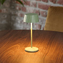 SIGOR battery table lamp FACETTA IP44, sage green dimmable
