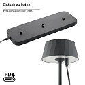 SIGOR battery table lamp FACETTA set of 3 IP44, night black dimmable
