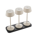 battery table lamp FACETTA set of 3 IP44, dune beige dimmable