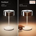 SIGOR battery table lamp NUMOTION CCT Switch, with touch dimmer IP54, powder coated, snow white dimmable
