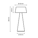 SIGOR LED Akku-Tischleuchte SOLINO, IP44, mit Solar-Panel + USB-C, 3W 2700K 280lm, Touch-Dimmer 3-stufig, graphitgrau