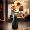 SIGOR LED Akku-Tischleuchte NUFLAIR, IP54, 2.2W 2200/2700K (Flex-Mood), mit Vasen-Einsatz + Touch-Dimmer + Easy-Connect, nachtschwarz