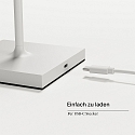 SIGOR LED Akku-Tischleuchte NUINDIE MINI USB-C, IP54, rund, 25cm, 2.2W 2200K/2700K (FlexMood), mit Touch-Dimmer + USB-C, schneewei�