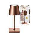 SIGOR battery table lamp NUINDIE MINI USB-C round, CCT Switch, with touch dimmer IP54, bronze anodised dimmable