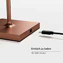 SIGOR LED-Akku-Stehleuchte NUINDIE USB-C, IP54, 120cm, 2.2W 2200K/2700K (FlexMood), mit Touch-Dimmer + USB-C, bronzefarben