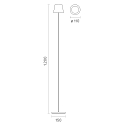 SIGOR LED-Akku-Stehleuchte NUINDIE USB-C, IP54, 120cm, 2.2W 2200K/2700K (FlexMood), mit Touch-Dimmer + USB-C, bronzefarben