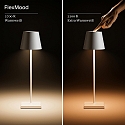 SIGOR LED Akku-Tischleuchte NUINDIE TANGO, IP20, 2.2W (Flex-Mood), 2200K/2700K, 168/197lm, rund, dimmbar, graphitgrau