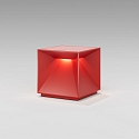 SIGOR battery table lamp NUTALIS 10X10CM cube shape, CCT Switch, with touch dimmer, with charger IP54, fire red dimmable