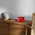 SIGOR battery table lamp NUTALIS 10X10CM cube shape, CCT Switch, with touch dimmer, with charger IP54, fire red dimmable
