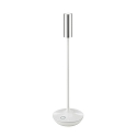 LED Akku-Tischleuchte NUCANDLE, IP54, 30cm / � 8.5 - 2.07cm, 3.7V, 1.6W 2700K 180lm, Touch-Dimmer, keramikwei� / Chrom