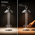 SIGOR Outdoor LED Akku-Tischleuchte NUDIDEROT, IP54, 2.2W 2200/2700K (Flex-Mood), mit Touch-Dimmer + Easy-Connect, chrom