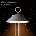 SIGOR Outdoor LED Akku-Tischleuchte NUDIDEROT, IP54, 2.2W 2200/2700K (Flex-Mood), mit Touch-Dimmer + Easy-Connect, chrom