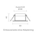 SIGOR LED Einbauleuchte ARGENT, 36�, 8W, 2000-3000K, 450lm, DTW, IP54, schwenkbar, schwarz