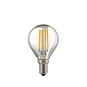 LED Filamentlampe KUGEL, 230V, � 4.5cm / L 8cm, E14, 2.5W 2700K 250lm 300�, dimmbar, klar