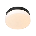 Steinhauer outdoor ceiling luminaire IKARO round, cylindrical, medium IP44, black matt dimmable