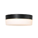 Steinhauer outdoor ceiling luminaire IKARO round, cylindrical, medium IP44, black matt dimmable