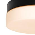 Steinhauer outdoor ceiling luminaire IKARO round, cylindrical, medium IP44, black matt dimmable