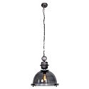 Steinhauer Pendant luminaire BIKKEL, 1 flame, glass, grey