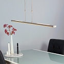 Steinhauer LED Pendelleuchte ZELENA, Up/Down, 122cm, 17+8W 2200-4000K (CCT) 1680+840lm, CRi >90, mit Touch-Dimmer, stahl geb�rstet
