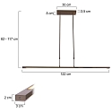 Steinhauer LED Pendelleuchte ZELENA, Up/Down, 122cm, 17+8W 2200-4000K (CCT) 1680+840lm, CRi >90, mit Touch-Dimmer, stahl geb�rstet