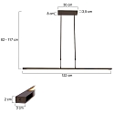 Steinhauer LED Pendelleuchte ZELENA, Up/Down, 122cm, 17+8W 2200-4000K (CCT) 1680+840lm, CRi >90, mit Touch-Dimmer, schwarz matt