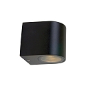 Steinhauer Au�enwandleuchte LOGAN, IP44, Down, rund, inkl. GU10 LED 4W 2700K 345lm (schaltbar), Glas klar, aluminium schwarz