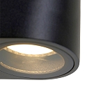 Steinhauer Au�enwandleuchte LOGAN, IP44, Down, rund, inkl. GU10 LED 4W 2700K 345lm (schaltbar), Glas klar, aluminium schwarz