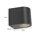 Steinhauer Au�enwandleuchte LOGAN, IP44, Down, rund, inkl. GU10 LED 4W 2700K 345lm (schaltbar), Glas klar, aluminium schwarz