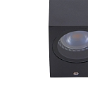 Steinhauer Au�enwandleuchte LOGAN, IP44, Down, eckig, inkl. GU10 LED 4W 2700K 345lm (schaltbar), Glas klar, aluminium schwarz