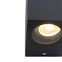 Steinhauer Au�enwandleuchte LOGAN, IP44, Up/Down, eckig, inkl. 2x GU10 LED 4W 2700K 345lm (schaltbar), Glas klar, aluminium schwarz