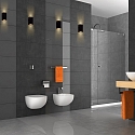 Steinhauer Au�enwandleuchte LOGAN, IP44, Up/Down, eckig, inkl. 2x GU10 LED 4W 2700K 345lm (schaltbar), Glas klar, aluminium schwarz